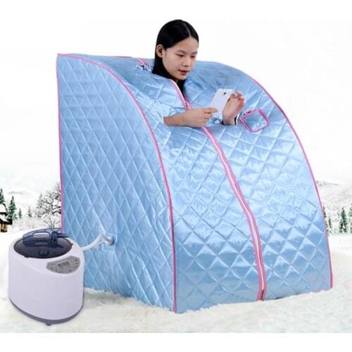Steam Sauna Portable Heater Sauna Box Indoor Folding 1000W Home Sauna Steam Cabin Personal Spa Dry Sauna Heater HWC