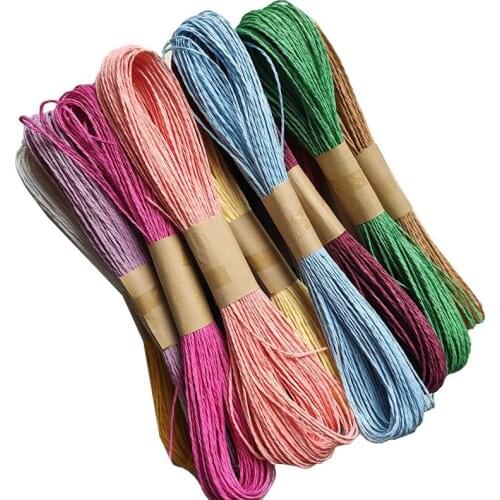 5bundle/lot Double-strand 30M Long/pcs Color Paper Rope Kindergarten Handmade DIY Holiday Decor Woven Straw Hat Material Rope
