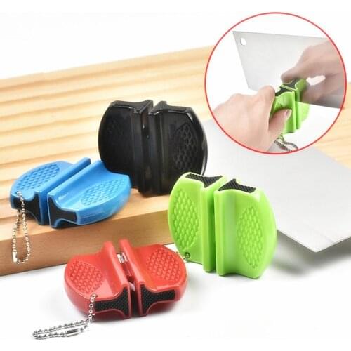 Portable Mini kitchen Knife Sharpener Kitchen Tools Accessories Creative Butterfly Type Two-stage Camping Pocket Knife Sharpener