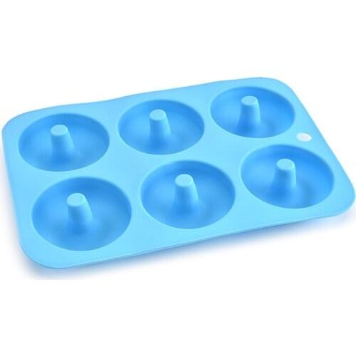 Silicone Doughnut Cake Mold 6 Cake Mold Baking Tool Handmade Soap Mold Baking Pan Chocolate Mold Color random