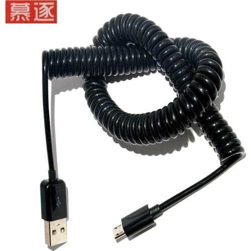 60cm Spring Coiled USB 2.0 Male to Micro USB 5 Pin Data Sync Charger Cable for Samsung S3 4 5 6 7 NOTE3 4 5 HUAWEI HTC So