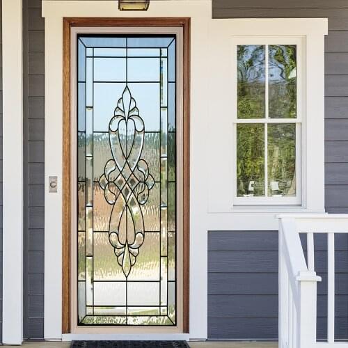 Stained Imitation Glass Door Stickers Waterproof Self-adhesive Poster For Doors Kitchen Bathroom Modern Design Home Renew Decal