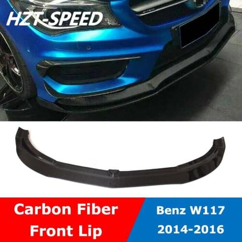 W117 R Style Carbon Fiber Car Front Lip Protector Bumper Spoiler Lip For BENZ CLA Class CLA260 CLA45 2014 - 2016