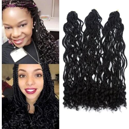 Yinmei Baibian Ombre Senegalese Twist Crochet Hair Braid Box Braids With Curly Ends 20inch Synthetic Braiding Hair Extensions