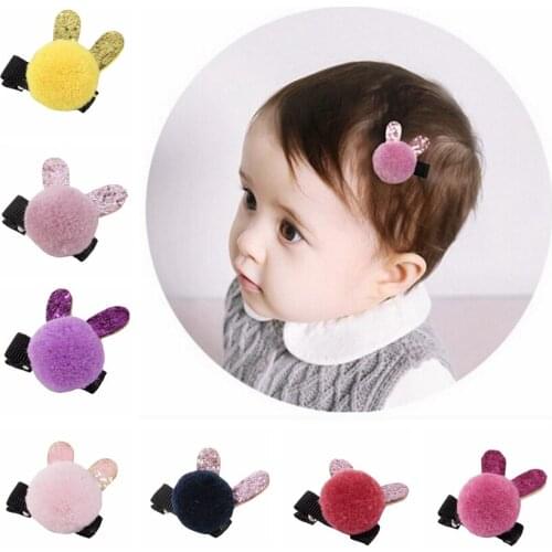 Yundfly 10pcs/lot Lovely Bow Barrette Baby Hair Clip Cartoon Rabbit Ball Hairpins Kids Girl Hairgrips Head Hair Accessories