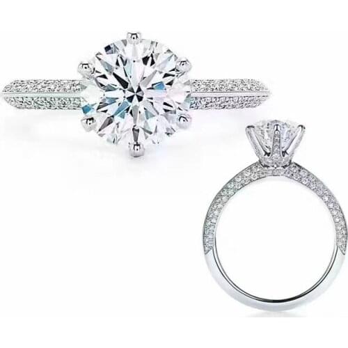 2020 Solitaire 1ct Diamond Ring 100% Real 925 sterling silver Jewelry Engagement Wedding band Rings for Women Bridal Party Gift