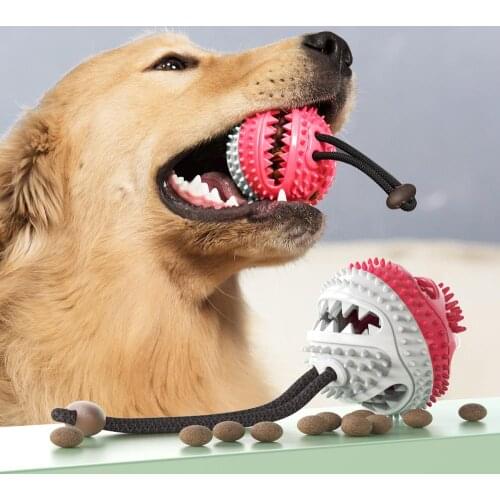 Pet Dog chew Toys Interactive Rubber Toy Molar Clean teeth Anti-Bite Sound Ball Pet Supplies Food Ball For Large Medium Dogs