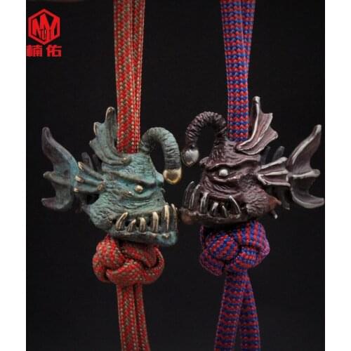 1 PCS Of Brass Retro Anglerfish Paracord Knife Beads Outdoor Multifunctional EDC Tool Accessories