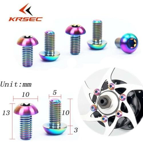 12pcs M5x10mm Disk Brake Rotor Bolts Mountain Bike Brakes Disc Rotor Screw Ultralight Disk bike brake accessories