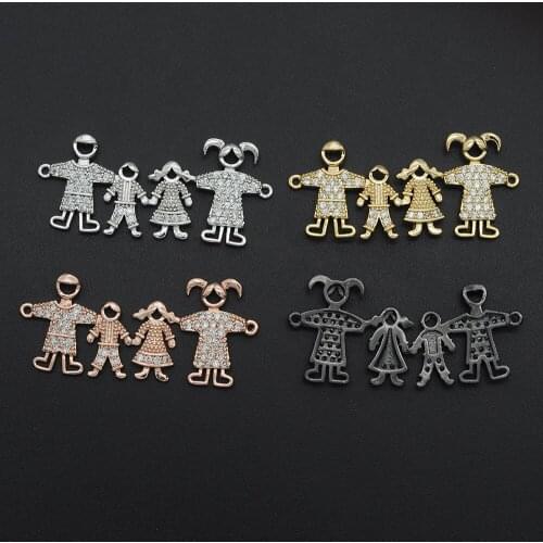 17x40mm 100% CZ Zircon DIY Jewelry Family Connectors Charm Wholesale Jewellery Connector Bulk Order Discounts