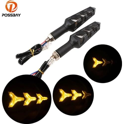 2 Pcs Motorcycle Universal Rear Turn Signal Light Arrow Flashing Motorbike Direction Indicator LED Lamp Amber Light