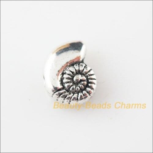 20Pcs Tibetan Silver Color Animal Snail Spacer Beads Charms 8x11mm