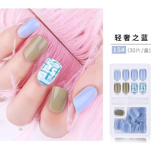 30 Pieces/Box Of Detachable Fake Nails With Nail Design Full Cover Artificial Decoration Short And Long Coffin Fake Nails