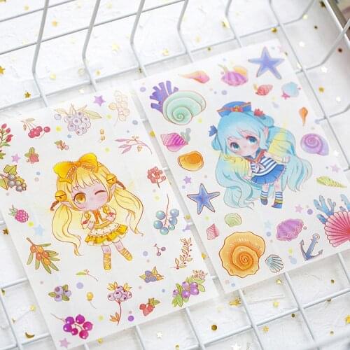5sheets/lot Dream Elf Cartoon Stickers Diary Sticker Scrapbook Decoration PVC Stationery Stickers