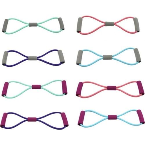 8-Shape Gym Yoga Tension Exercise Pull Rope 8 Word Chest Developer Resistance Elastic Rubber Band Strength Training Fitness Tool