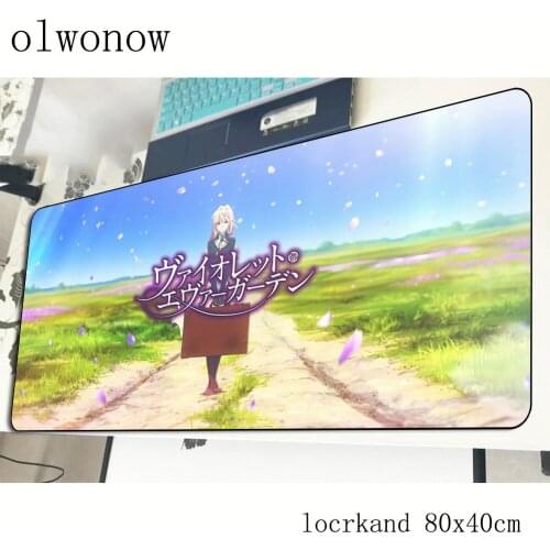 Violet evergarden mousepad 800x400x3mm gel gaming mouse pad gamer mat Customized game computer desk padmouse keyboard play mats