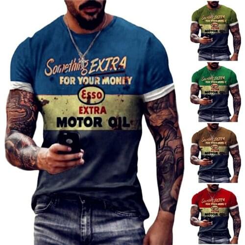 European and American new mens T-shirt printing short-sleeved 2021 summer fashion quick-drying loose large size round neck