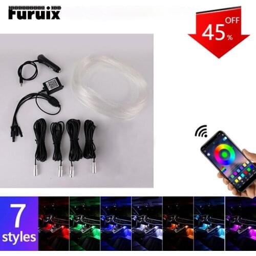 Car Interior Light Car Interior Atmosphere Light APP Voice Control RGB Mode Car Flexible Atmosphere Nino Hose 2m/4m/6m
