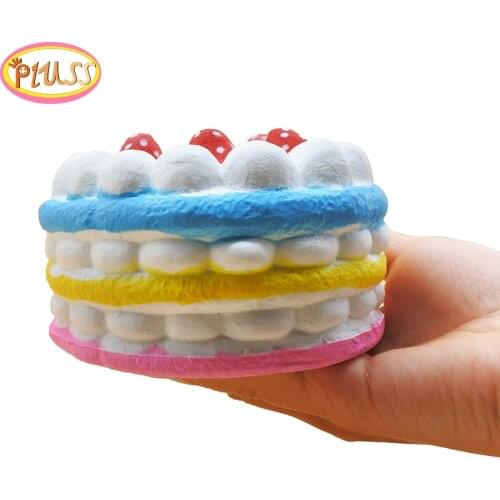 Jumbo Strawberry Cake Squishy Food Simulation PU Bread Slow Rising Soft Squeeze Toy Sweet Scented for Children Birthday Fun Gift