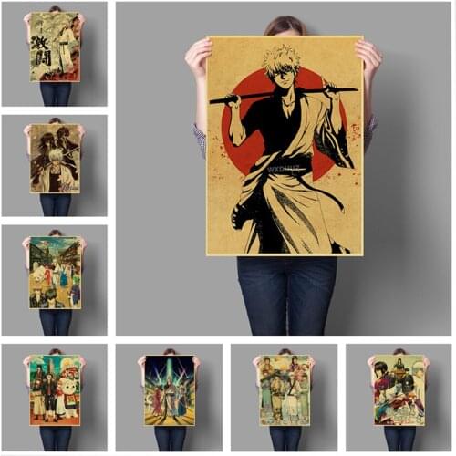 Classic Japan Anime Gintama Retro Nursery Kids Room Home Decor Pictutre Nordic Poster and Ptints Figure Wall Art Canvas Painting