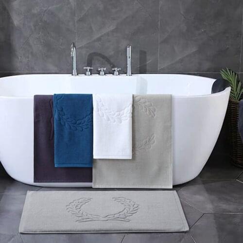 100% Cotton Bath Mat Gray Water Absorbent Feet Towels Toilet Floor Mats 5-star Hotel Bathroom Carpet Rugs Bath Tub Mats tapis