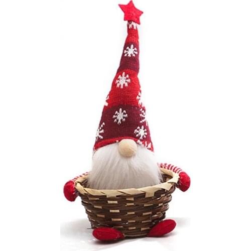Faceless Doll Snowflake Pattern Festival Decor Basket Design Realistic Gnomes Old Man Dolls Christmas Cute Santa Claus Present