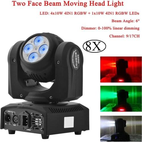 Mini LED Two Face Beam Moving Head Light DMX512 Stage Light Stroboscope For Home Entertainment Professional Disco DJ Stage Party