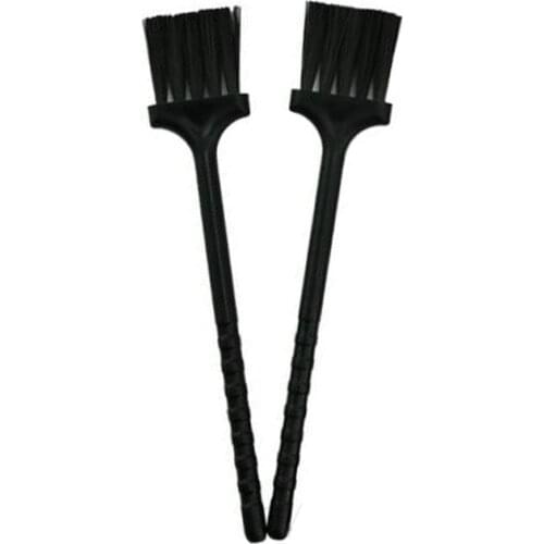 2Pcs Multifunctional Kitchen Brush Razor Cleaning Brush Keyboard Dust Black Nylon Plastic Small Brush for Grinder