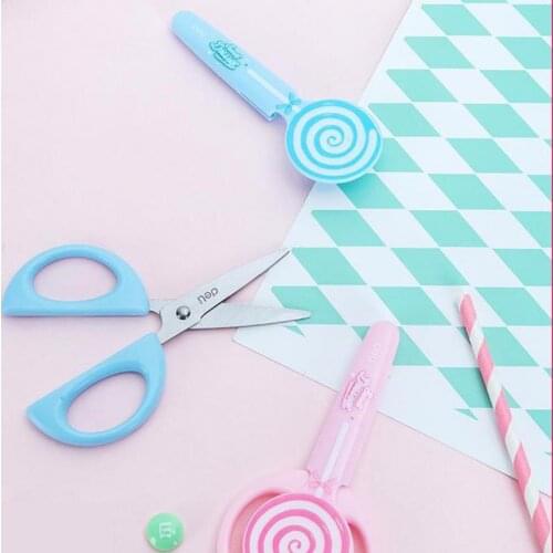 1pc Creative Portable Simplicity Lollipop Modeling Children Paper-cutting Safety Scissors Mini Scissors