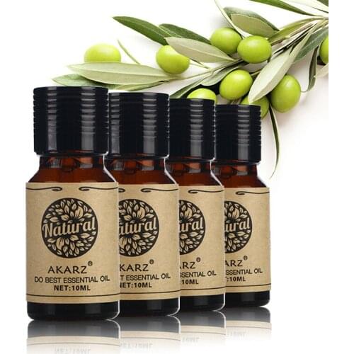 AKARZ Frankincense Orange Lotus Vetiver Essential Oil Pack for Aromatherapy, Massage,Spa, Bath 10ml*4