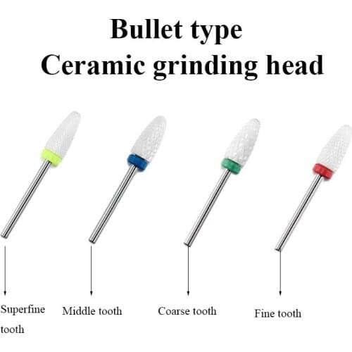 1Pcs Quartz Scrubs Stone Polishing Grinding Head Nail Drill Bits Kits Electric Points Ceramic Bit Machine Art Tools Nozzle