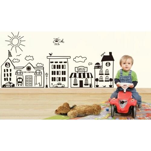 Vinyl City Sticker Carving Removable Wall Decal Art Wallpaper Poster Original Fashion Simple Home Decoration Painting SP-140