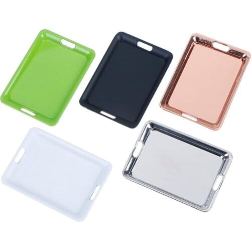 New 1/12 Dollhouse Mini Metal Plate Simulation Tray Model Toys for Doll House Decoration 42mm*60mm Miniature Accessories