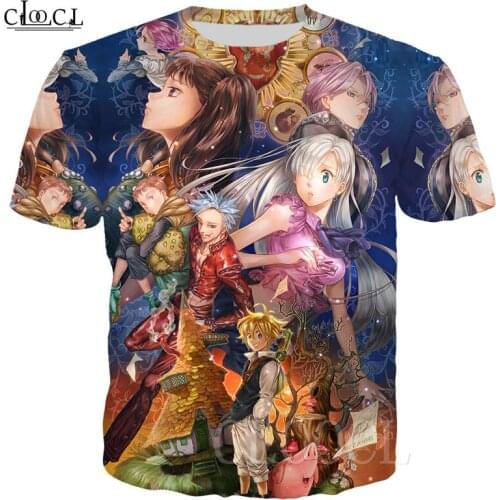 New The Seven Deadly Sins 3D Funny Anime T-shirts Nanatsu No Taizai Harajuku T-shirts Clothes Tops Oversized Tee Shirts Top