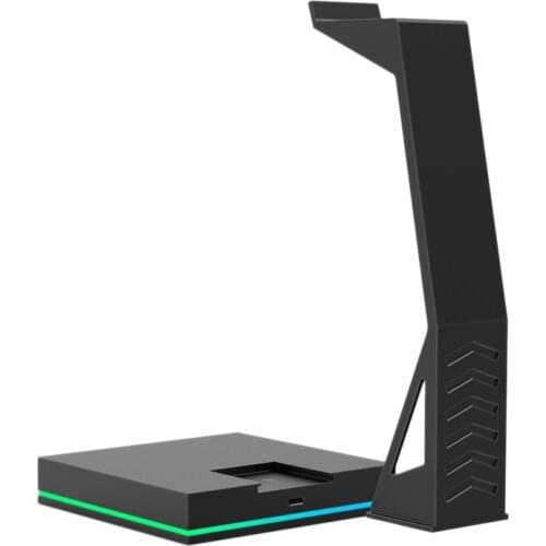 RGB Gaming Headset Stand with Press Light Base USB 2.0 HUB Expansion Port for PC Game Player Accessories