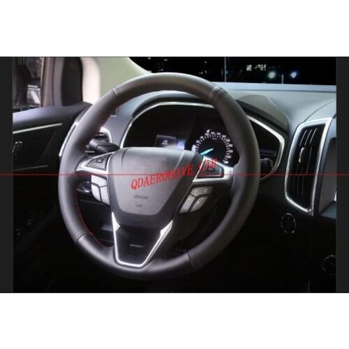QDAEROHIVE Artificial micro fiber Leather Car Steering Wheel Cover for Ford Fusion Mondeo 2013 2014 EDGE 2015-2016