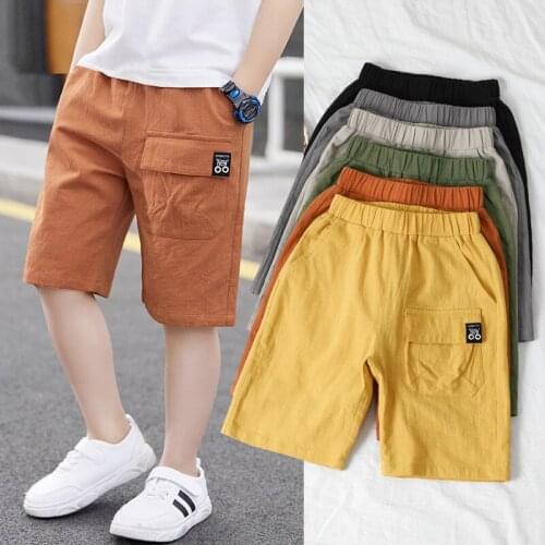 Boys Shorts Overalls 2021 New Summer Fashion Thin Knee Length Pants Childrens Casual Trousers Baby Boy Straight Cargo Pants