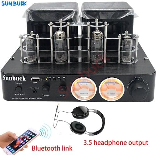 Sunbuck Lossless decoding fiber coaxial Bluetooth hifi 6F2 tube power amplifier 100W 2.0 6F2 vacuum tube power amplifier Preamp
