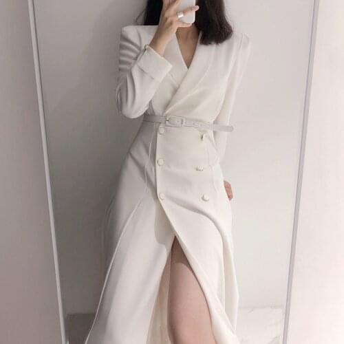 Womens Double-Breasted Trench Coats With Belt Slim Classic autumn winter cloths women High quality Outerwear