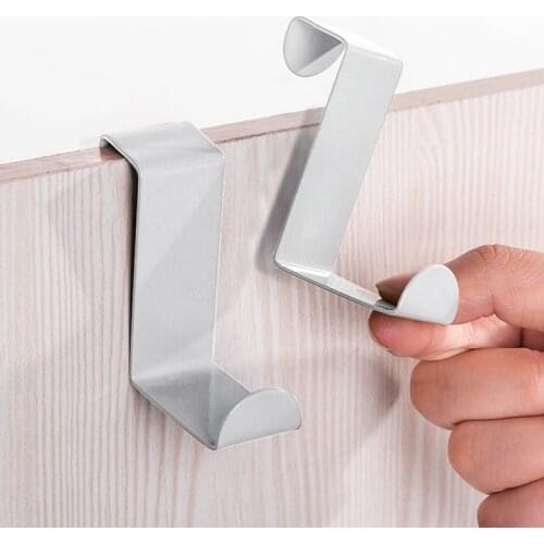 4 Pcs/set Stainless Steel Storage Holder Rack Hook For Kitchen Cabinet Clothes Hanger Living Room Sundries Hook Behind the Door