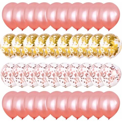 40Pcs Balloons Birthday Wedding Party Decoration Balloon Set Confetti Metallic Anniversary Globals Girl Boy Baby Shower Balloon
