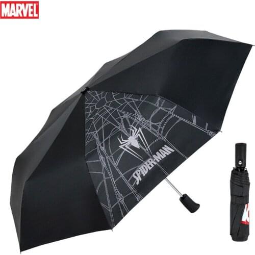 Black Umbrella Spiderman Adult men women umbrella Parasol fold Portable folding umbrella Children boy girl Rain gear gift