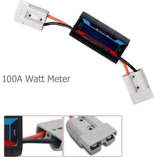 100A Watt Meter Power Analyzer Digital LCD With Anderson Style Plug Ampere Amplification Solar Volt Caravan Camper Accessories