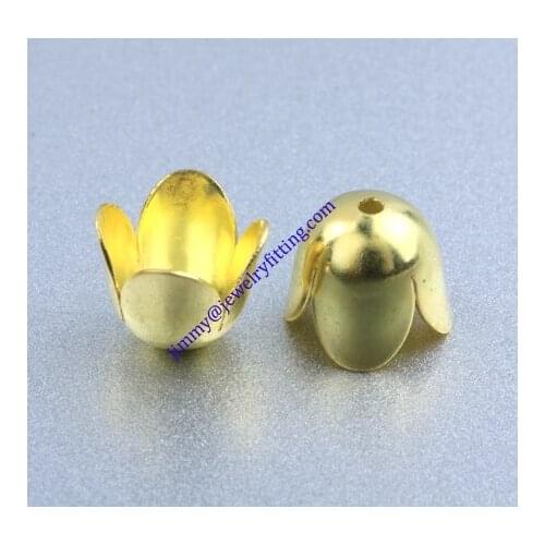 Raw brass jewelry findings bead caps chain end cup filigree bead cap shipping free 8*7.7mm 4000pcs