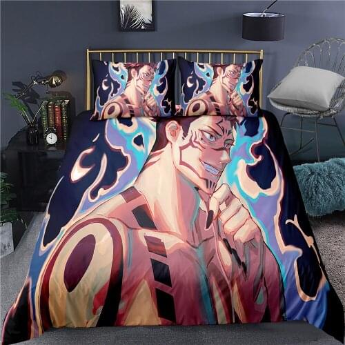 Japan Anime Duvet Cover Home Custom Luxury Bed Quilt Cover 2/3 Pieces Jujutsu Kaisen Bedding Set Single Queen Bed Cover Set