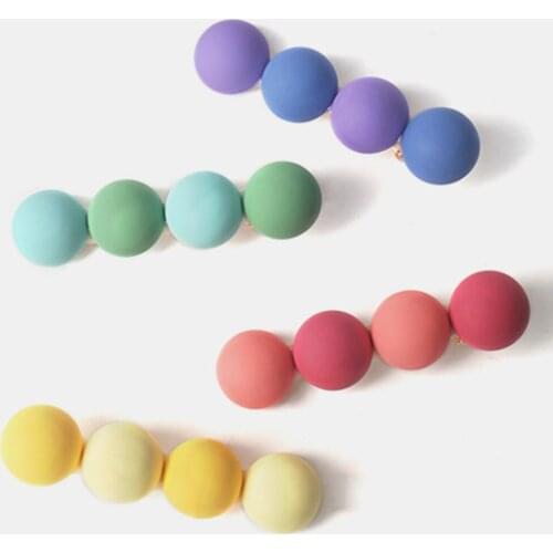 Girls Round Ball Macaron Colorful Hair Clips Barrettes For Kids Teens Korean Fashion Hairpin Hair Accessories Gifts