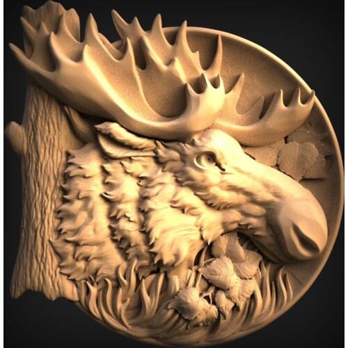 Animal decor round plate 3D STL Model for CNC Router Carving Machine Artcam aspire_Animal round decoration