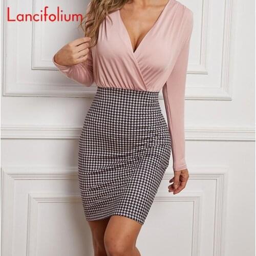 Модные платья в клетку Lancifolium China At AliExpress