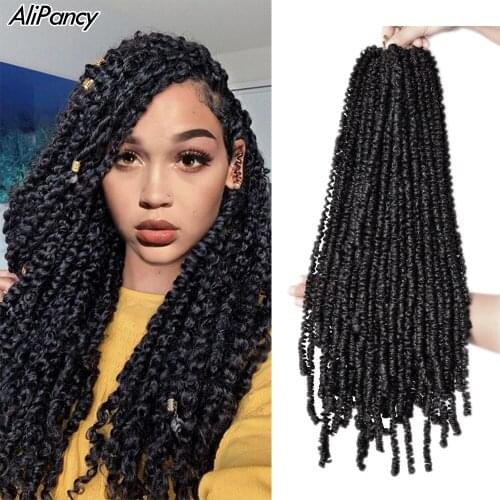 Spring Twist Locs Passion Twist Hair Extensions Fluffy Loks Crochet Braids Hair Synthetic Braiding Hair 18inch For Afro Women