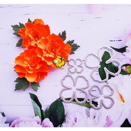 Beautiful Peony Flowers Metal Cutting Dies Stencils For DIY Scrapbooking Decorative Embossing Suit Paper Cards Die Cutting New